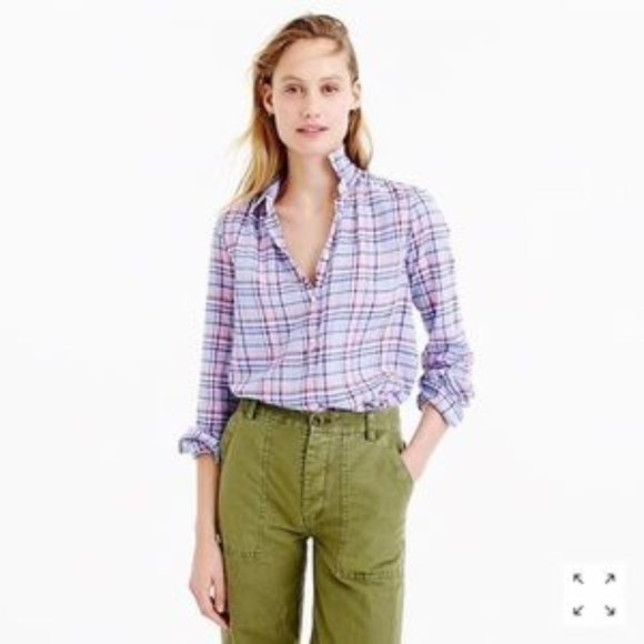 J. Crew Plaid Button Down Shirt - Blue and Pink - Picture 4 of 6